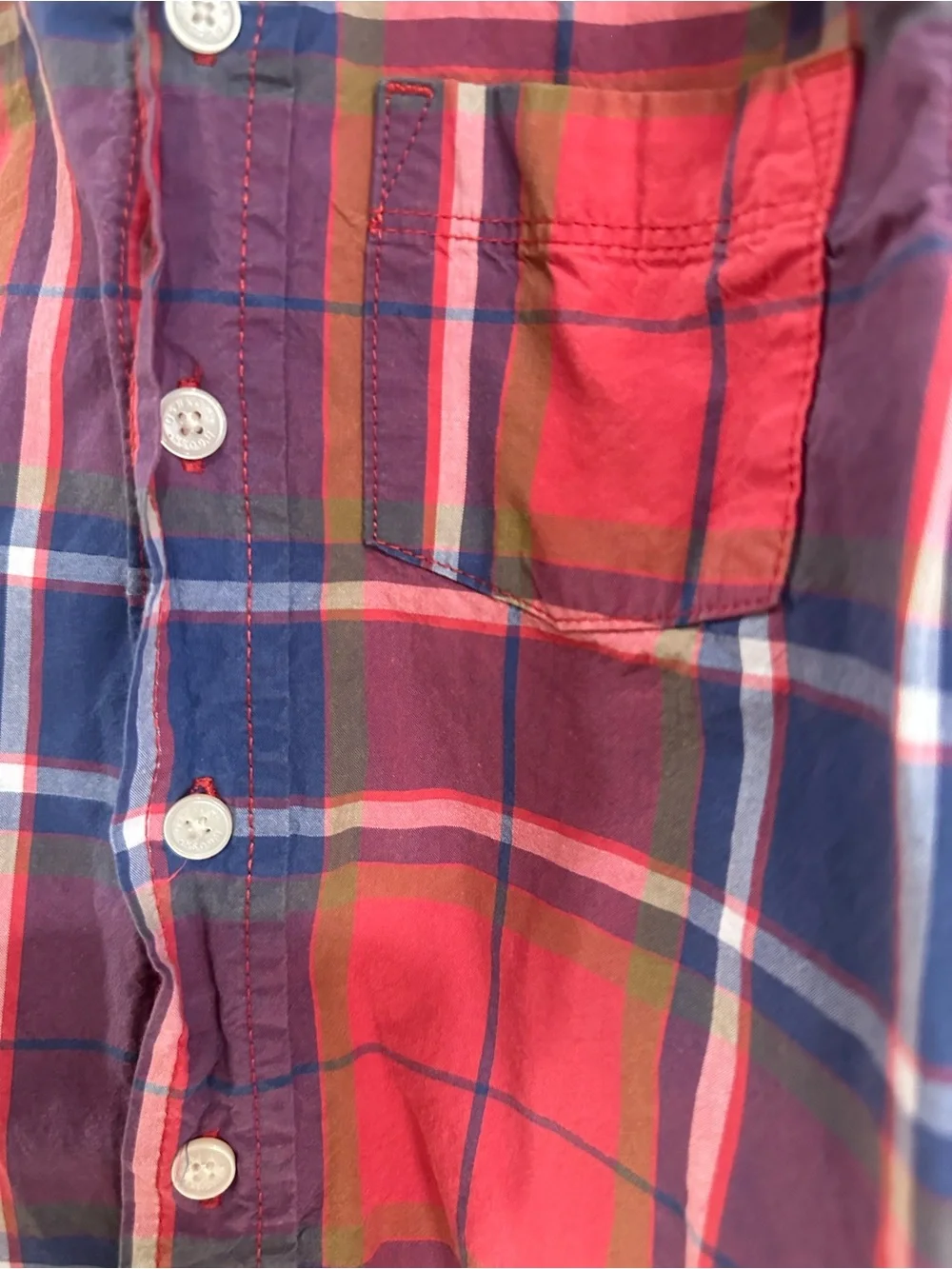 OshKosh B'gosh Kids Red and Blue Plaid Button-Down Shirt